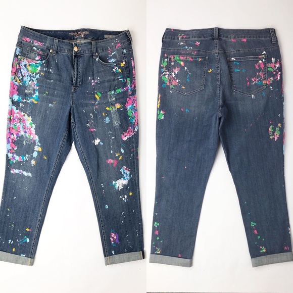 Melissa McCarthy Seven7 Denim - Melissa McCarthy x Seven7 | Skinny Paint Splatter